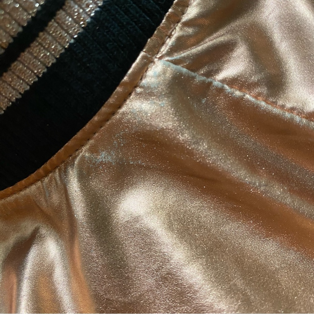 PINK Victoria’s Secret Metallic Rose Gold Big Logo Long Sleeves Jacket, M/L - Picture 8 of 8